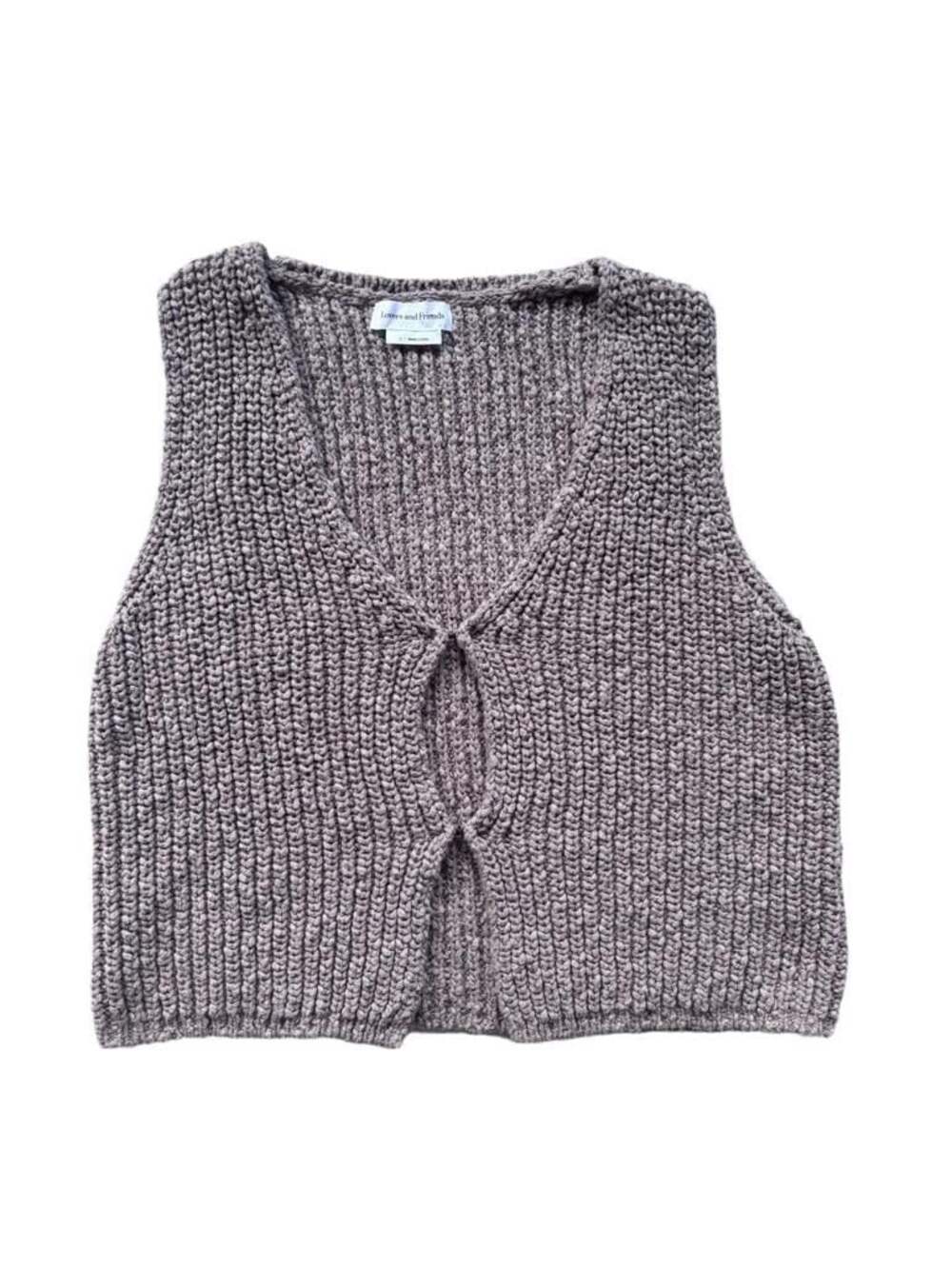 Lovers and Friends Knit Sweater Vest Mocha Brown Small